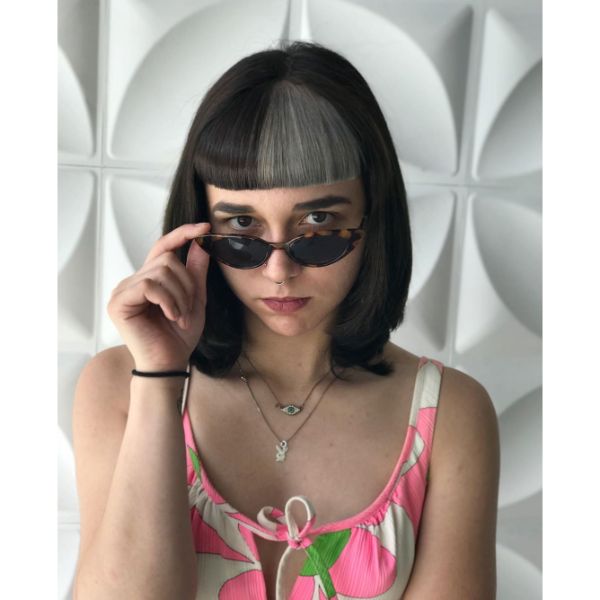 Two Colored Retro Bangs