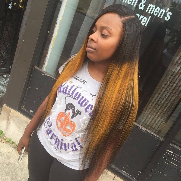 Transparent Lace Closure Weave - A woman wearing a white printed shirt