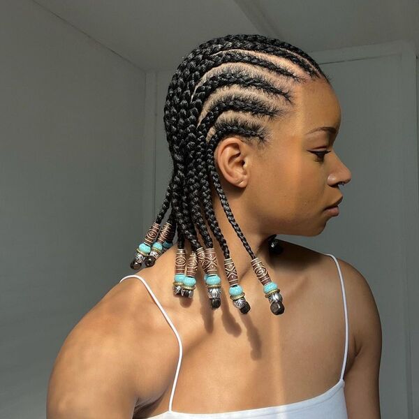 African Natural Hairstyle with Beads