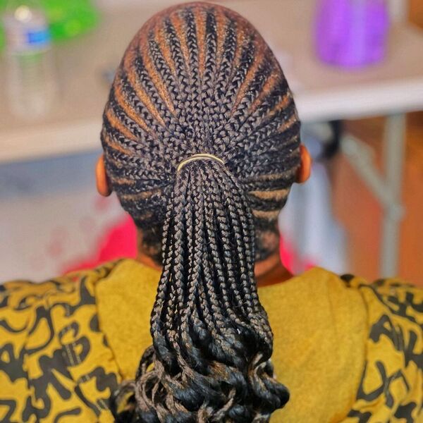 Ponytail with Curls and Braids