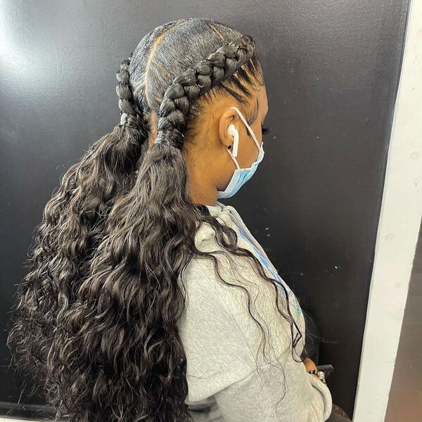 Side Braids with Curly Hair