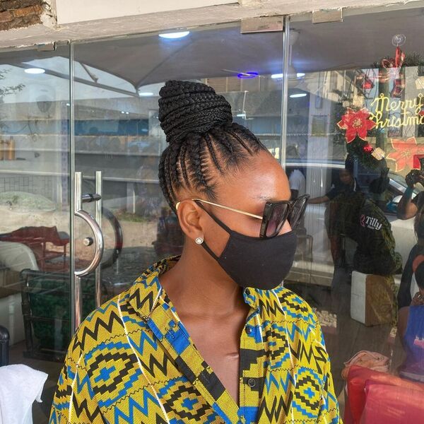 Ghana Braids with Bun