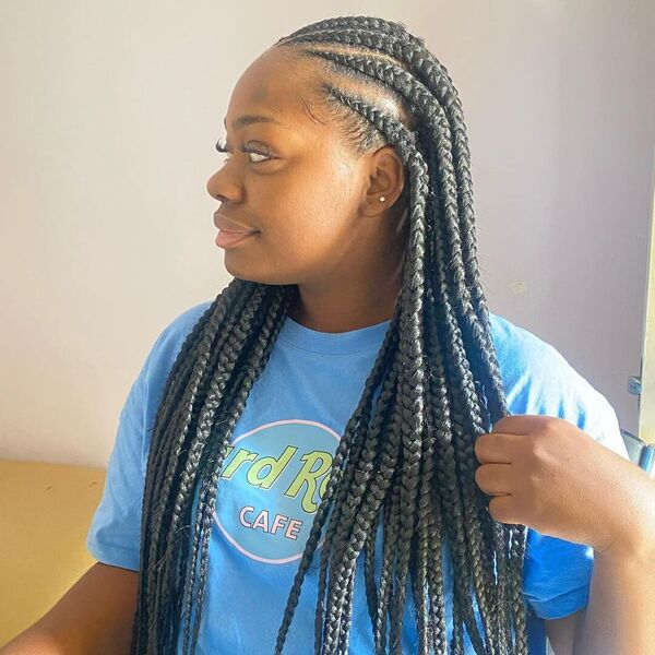 Half Box Cornrow Braids