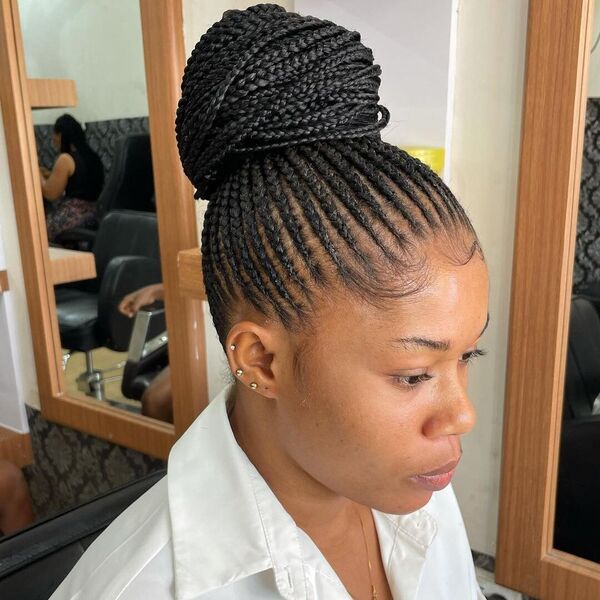 African High Pony Braid Hairstyles