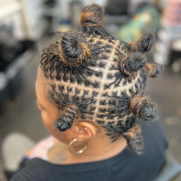 Micro Locs - A woman wearing a earrings